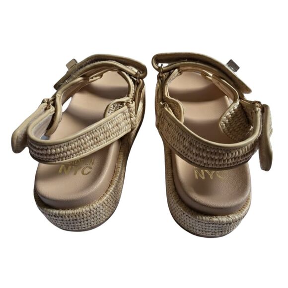 Steve Madden Bigmona Sandals 9 Natural Raffia Beige Woven Platform Vacation Boho - Picture 6 of 13